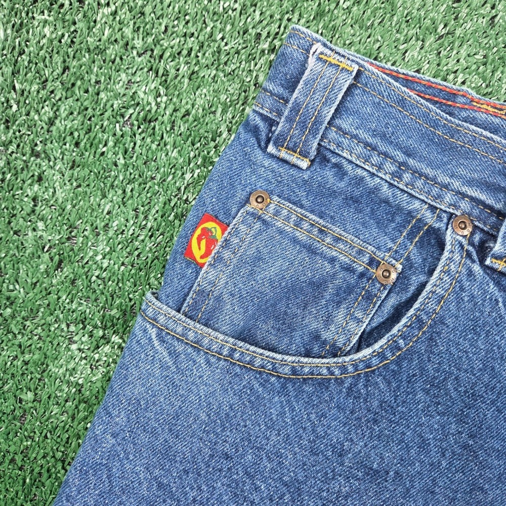 VTG Two Pepper Mens Denim Jorts Blue Medium Wash Wide Leg 36 100% Cotton - Picture 3 of 8